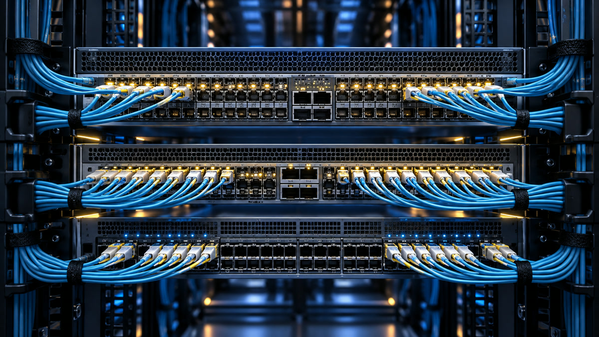 High-speed data-center network fabric and fiber connections