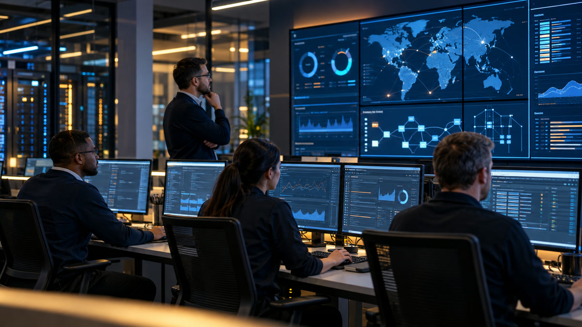 IT operations team monitoring enterprise infrastructure